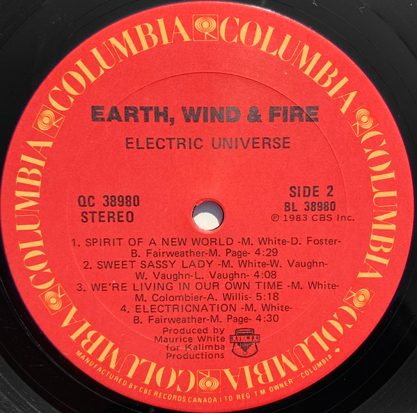 Earth, Wind & Fire - Electric Universe | Columbia (QC 38980) - 4 Earth, Wind & Fire - Electric Universe | Columbia (QC 38980) - 4