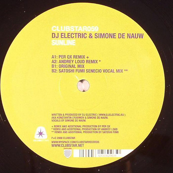 DJ Electric & Simone De Nauw - Sunline | Clubstar (CLUBSTAR059) - 2 DJ Electric & Simone De Nauw - Sunline | Clubstar (CLUBSTAR059) - 2