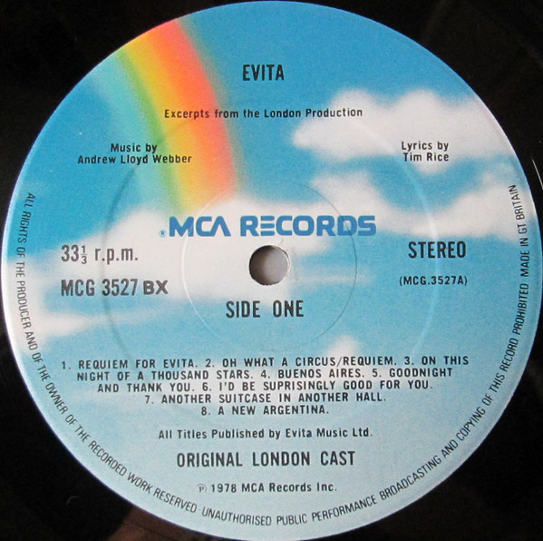 Andrew Lloyd Webber And Tim Rice - Evita (Original London Cast Recording) | MCA Records (MCG 3527 BX) - 3