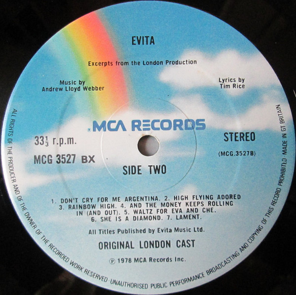 Andrew Lloyd Webber And Tim Rice - Evita (Original London Cast Recording) | MCA Records (MCG 3527 BX) - 4