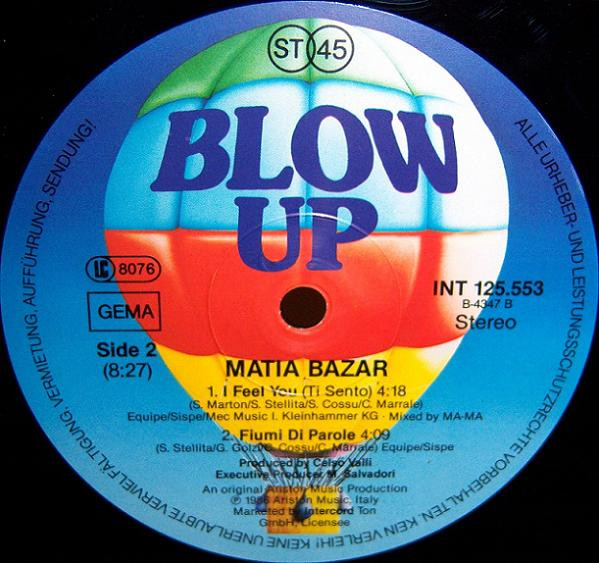 Matia Bazar - Ti Sento | Blow Up (INT 125.553) - 4