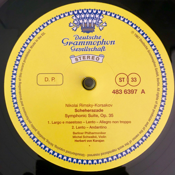 Nikolai Rimsky-Korsakov , Berliner Philharmoniker , Michel Schwalbé , Herbert von Karajan - Scheherazade | Deutsche Grammophon (483 6397) - 3