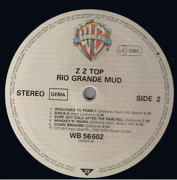 ZZ Top - Rio Grande Mud | Warner Bros. Records (WB 56 602) - 3 ZZ Top - Rio Grande Mud | Warner Bros. Records (WB 56 602) - 3