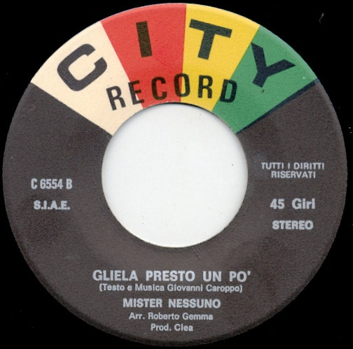 Mister Nessuno - Fuori Tempo | City Record (C 6554) - 4
