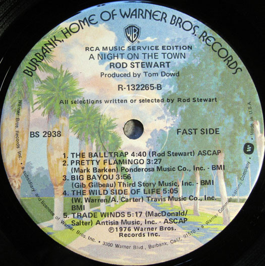 Rod Stewart - A Night On The Town | Warner Bros. Records (BS 2938) - 4