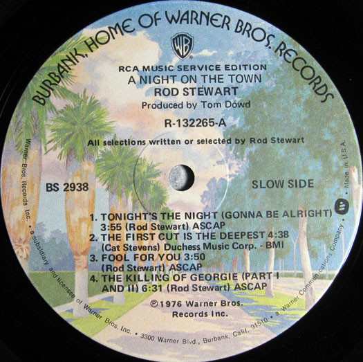 Rod Stewart - A Night On The Town | Warner Bros. Records (BS 2938) - 3
