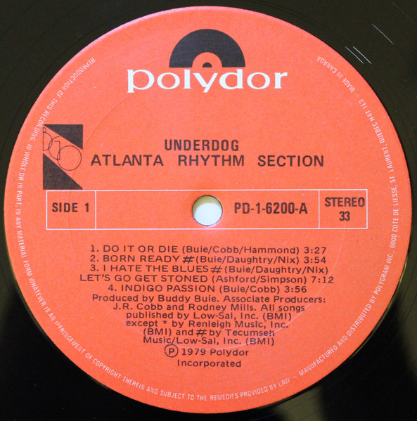 Atlanta Rhythm Section - Underdog | Polydor (PD-1-6200) - 3