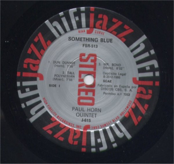 The Paul Horn Quintet - Something Blue | HiFi Jazz (FSR-513) - 2