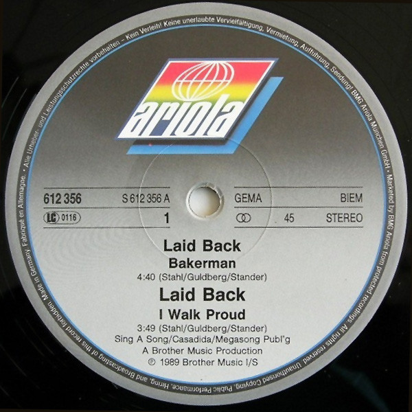 Laid Back - Bakerman | Ariola (612 356) - 2