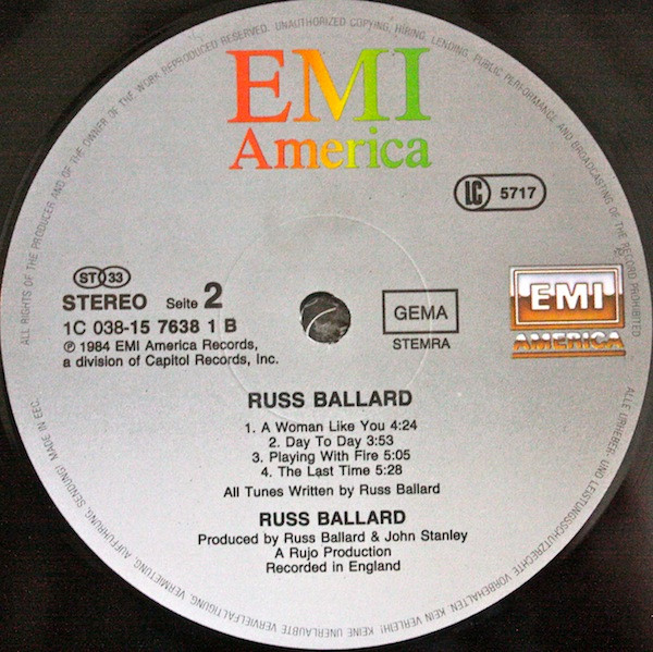 Russ Ballard - Russ Ballard | EMI America (1C 038 15 7638 1) - 4 Russ Ballard - Russ Ballard | EMI America (1C 038 15 7638 1) - 4
