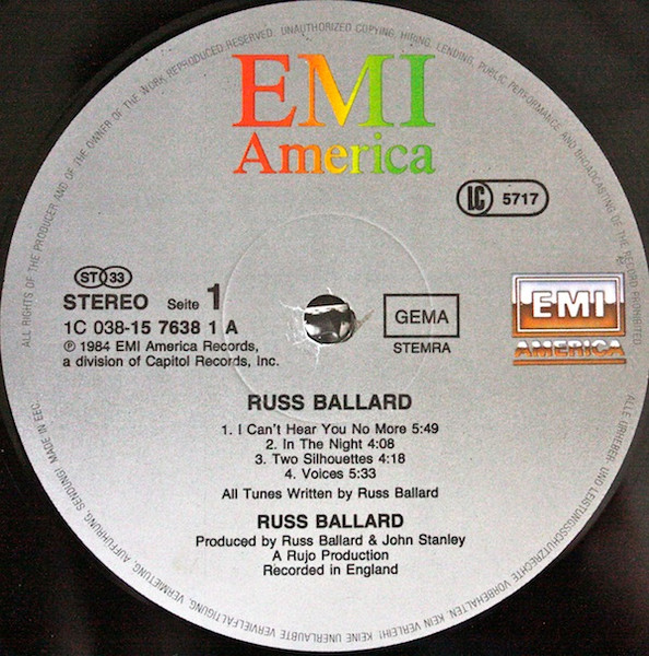 Russ Ballard - Russ Ballard | EMI America (1C 038 15 7638 1) - 3 Russ Ballard - Russ Ballard | EMI America (1C 038 15 7638 1) - 3