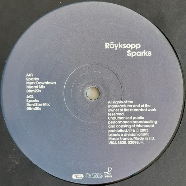 Röyksopp - Sparks | Labels (VISA 8835) - 3