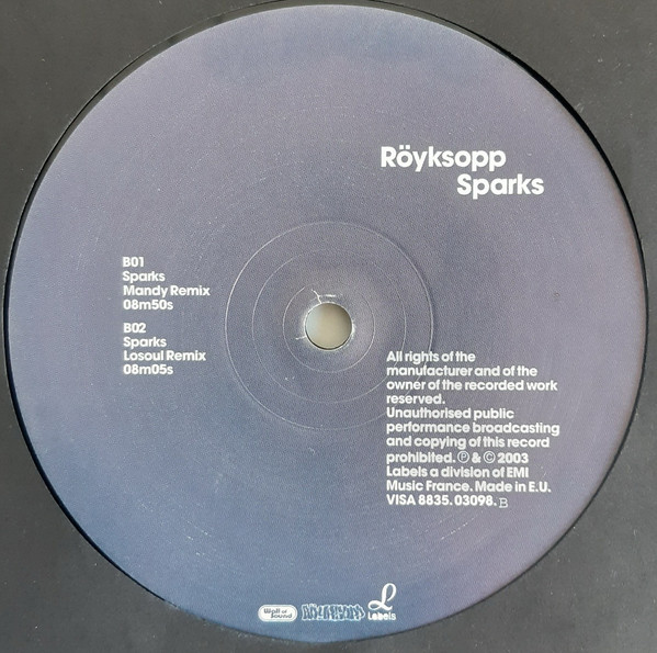 Röyksopp - Sparks | Labels (VISA 8835) - 4