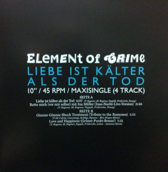 Element Of Crime - Liebe Ist Kälter Als Der Tod | Vertigo (0602547122476) - main