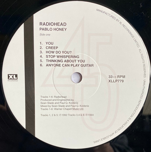 Radiohead - Pablo Honey LP | XL Recordings (XLLP779) - 2 Radiohead - Pablo Honey LP | XL Recordings (XLLP779) - 2