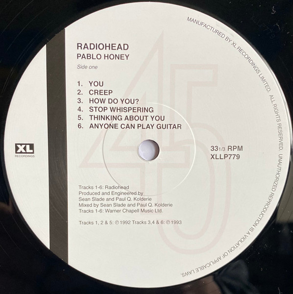 Radiohead - Pablo Honey | XL Recordings (XLLP779) - 3
