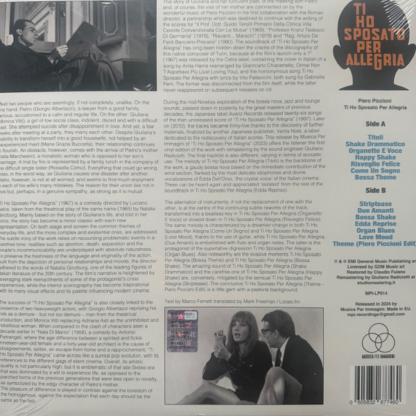 Piero Piccioni - Ti Ho Sposato Per Allegria | Musica Per Immagini (MPI-LP014) - 2 Piero Piccioni - Ti Ho Sposato Per Allegria | Musica Per Immagini (MPI-LP014) - 2