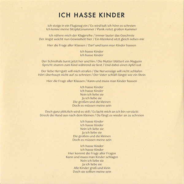 Till Lindemann - Ich Hasse Kinder | Vertigo Berlin (3831017) - 3