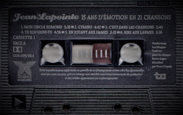 Jean Lapointe - 15 Ans D'Émotion En 21 Chansons | Les Disques Couleurs (CO4-109/10) - 3