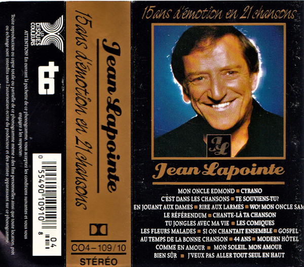 Jean Lapointe - 15 Ans D'Émotion En 21 Chansons | Les Disques Couleurs (CO4-109/10) - 2