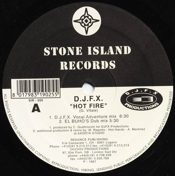 D.J.F.X. - Hot Fire | Stone Island Records (SIR-005) - main D.J.F.X. - Hot Fire | Stone Island Records (SIR-005) - main
