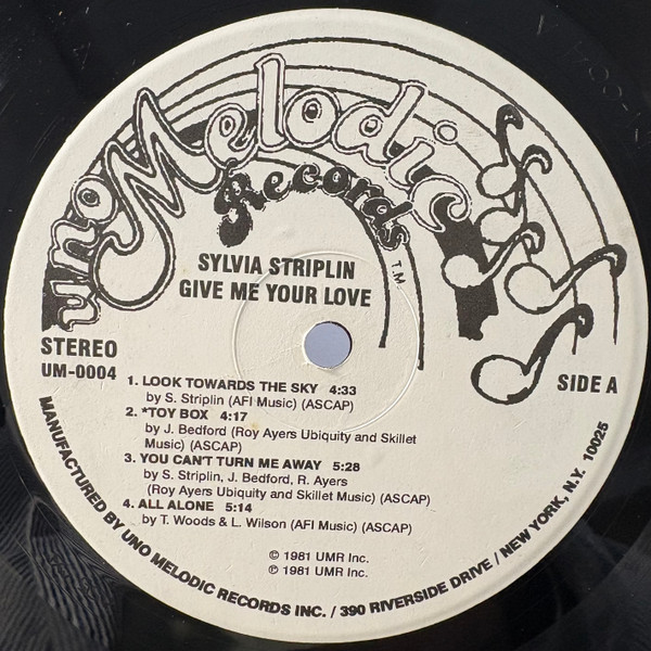 Sylvia Striplin - Give Me Your Love | Uno Melodic Records (UM-0004) - 2 Sylvia Striplin - Give Me Your Love | Uno Melodic Records (UM-0004) - 2