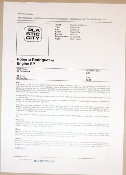 Roberto Rodriguez - Engine EP | Plastic City (plax067-6) - main Roberto Rodriguez - Engine EP | Plastic City (plax067-6) - main