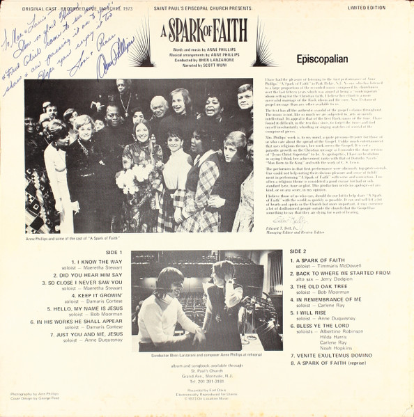 Anne Phillips - A Spark Of Faith: A Rock Cantata By Anne Phillips | On Location Music (ATSF) - 2 Anne Phillips - A Spark Of Faith: A Rock Cantata By Anne Phillips | On Location Music (ATSF) - 2