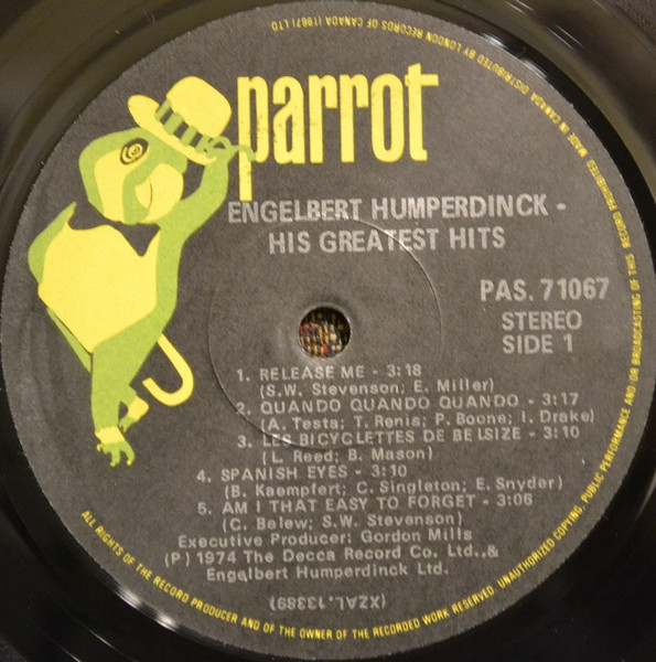 Engelbert Humperdinck - His Greatest Hits | Parrot (PAS 71067) - 3