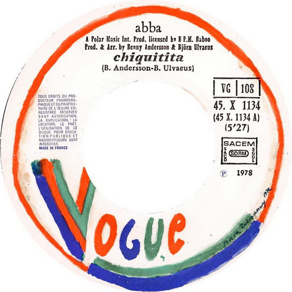 ABBA - Chiquitita c/w Lovelight | Vogue (45. X. 1134) - 3