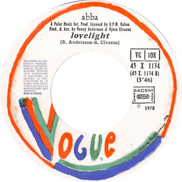 ABBA - Chiquitita c/w Lovelight | Vogue (45. X. 1134) - 4