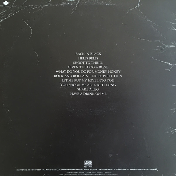 AC/DC - Back In Black | Atlantic (XSD 16018) - 2