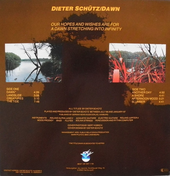 Dieter Schütz - Dawn | Sky Records (SKY 118) - 2 Dieter Schütz - Dawn | Sky Records (SKY 118) - 2