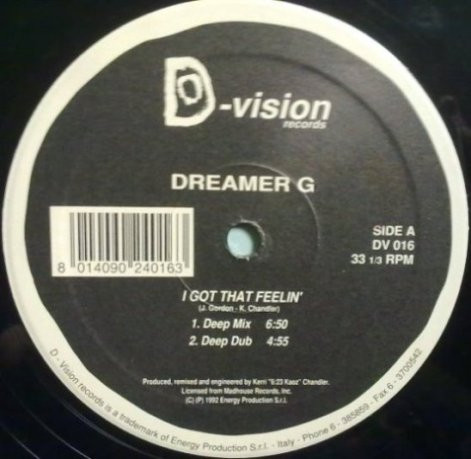 Dreamer G - I Got That Feelin' | D:vision Records (DV 016) - 3 Dreamer G - I Got That Feelin' | D:vision Records (DV 016) - 3