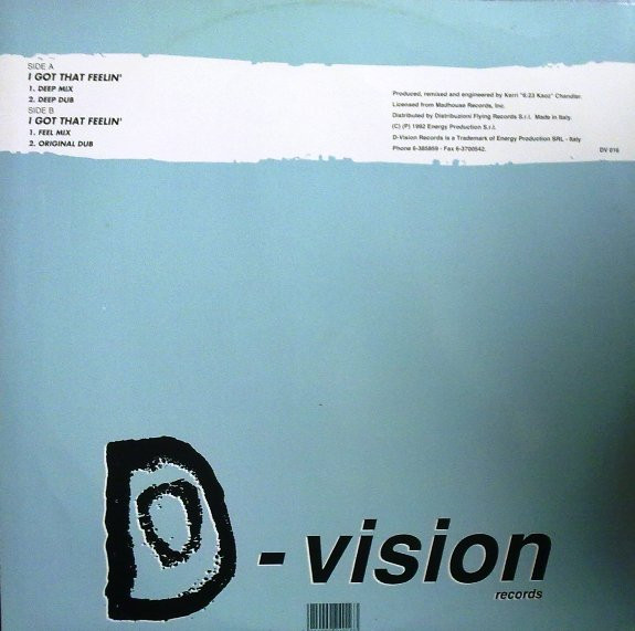 Dreamer G - I Got That Feelin' | D:vision Records (DV 016) - 2 Dreamer G - I Got That Feelin' | D:vision Records (DV 016) - 2