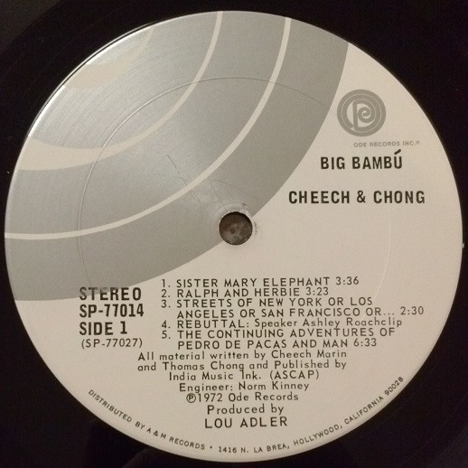 Cheech & Chong - Big Bambú | Ode Records (SP 77014) - 3