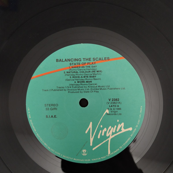 State Of Play - Balancing The Scales | Virgin Dischi S.R.L. (V2382) - 3 State Of Play - Balancing The Scales | Virgin Dischi S.R.L. (V2382) - 3
