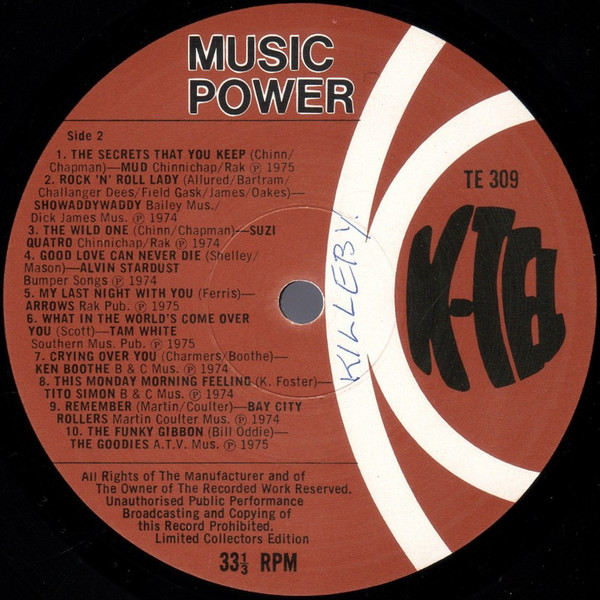 Various - Music Power | K-Tel (TE 309) - 4