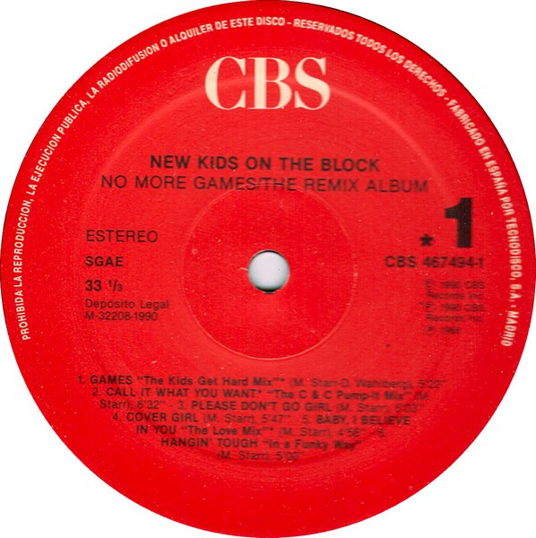 New Kids On The Block - No More Games (The Remix Album) | CBS (467494 1) - 2