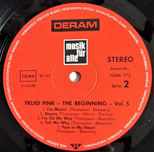 Frijid Pink - The Beginning Vol. 5 | Deram (NDM 773) - 4 Frijid Pink - The Beginning Vol. 5 | Deram (NDM 773) - 4