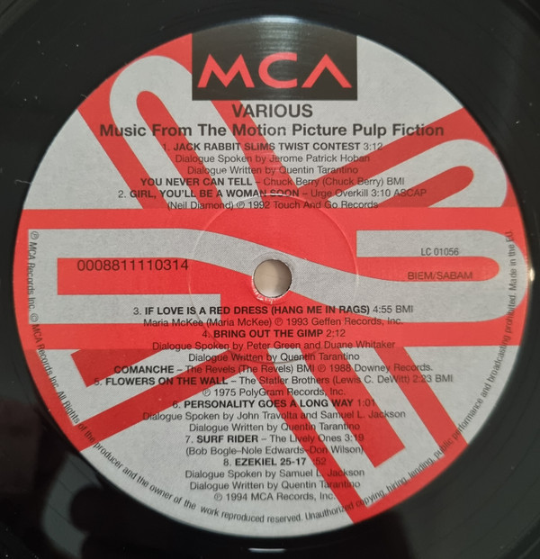 Various - Pulp Fiction (Music From The Motion Picture) | MCA Records (0008811110314) - 3 Various - Pulp Fiction (Music From The Motion Picture) | MCA Records (0008811110314) - 3