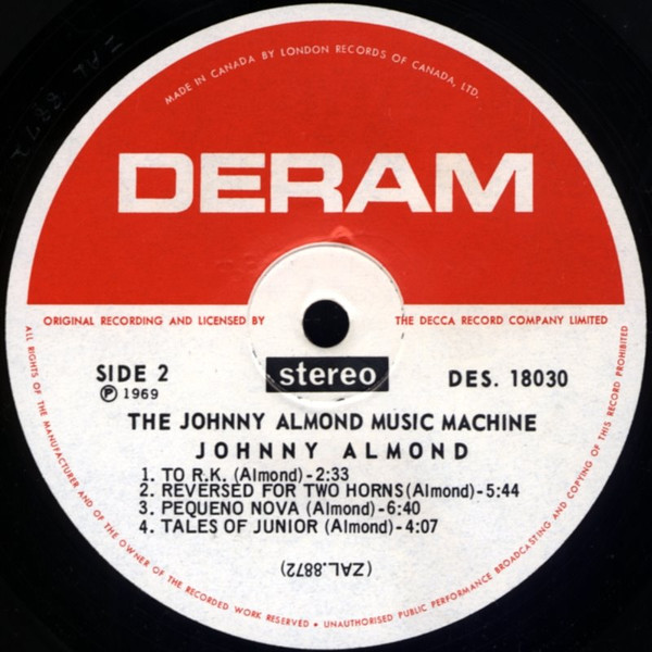 Johnny Almond Music Machine - Patent Pending | Deram (DES 18030) - 4