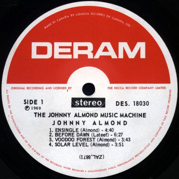 Johnny Almond Music Machine - Patent Pending | Deram (DES 18030) - 3