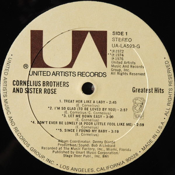 Cornelius Brothers & Sister Rose - Greatest Hits | United Artists Records (UA-LA593-G) - 3 Cornelius Brothers & Sister Rose - Greatest Hits | United Artists Records (UA-LA593-G) - 3