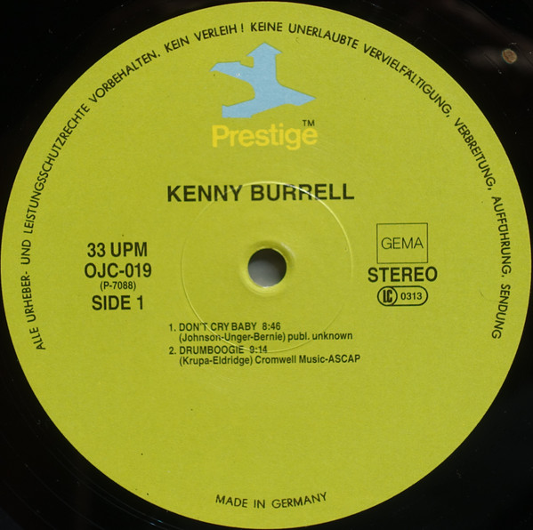 Kenny Burrell - Kenny Burrell | Original Jazz Classics (OJC-019) - 2