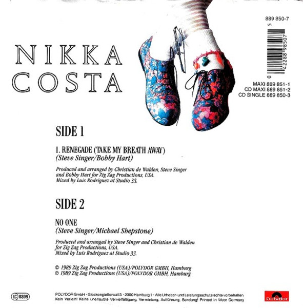 Nikka Costa - Renegade (Take My Breath Away) | Polydor (889 850-7) - 4