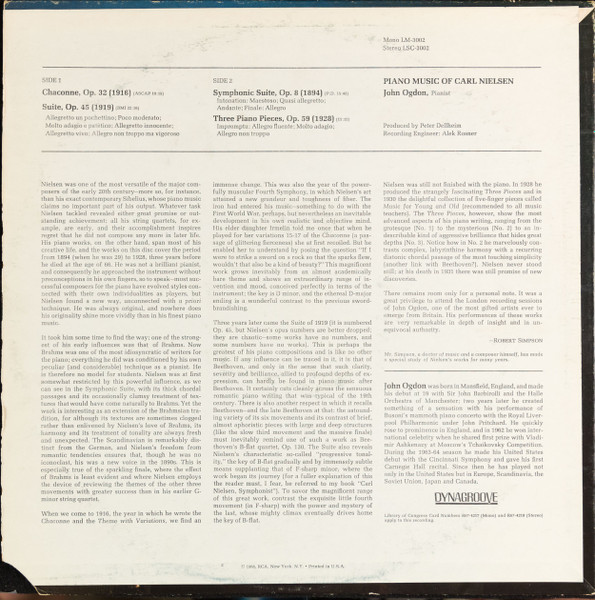 Carl Nielsen , John Ogdon - Piano Music Of Carl Nielsen | RCA Red Seal (LSC-3002) - 2 Carl Nielsen , John Ogdon - Piano Music Of Carl Nielsen | RCA Red Seal (LSC-3002) - 2