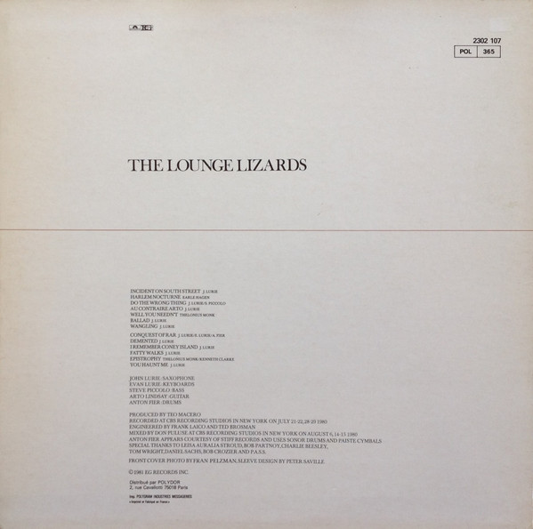 Lounge Lizards - The Lounge Lizards | Polydor (2302 107) - 2 Lounge Lizards - The Lounge Lizards | Polydor (2302 107) - 2
