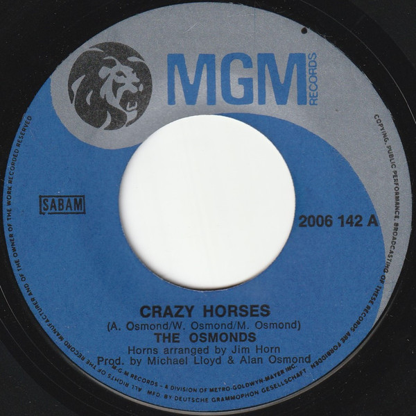 The Osmonds - Crazy Horses | MGM Records (2006 142) - 2