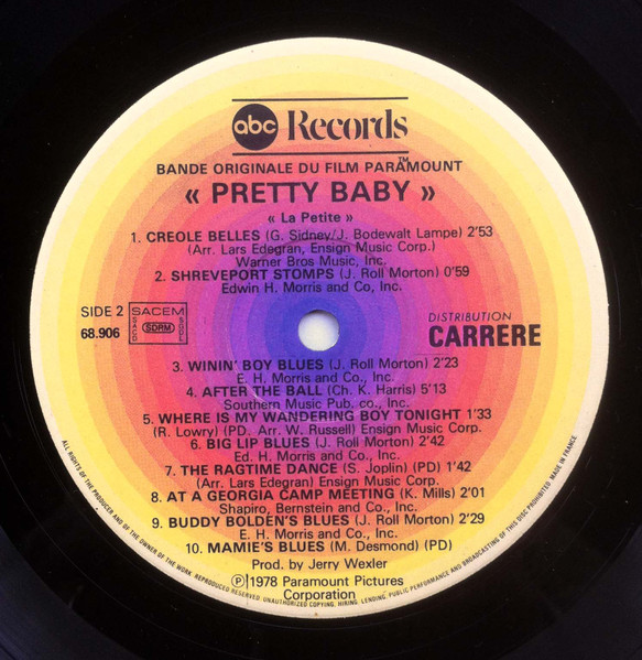 Various - Pretty Baby (Bande Originale Du Film De Louis Malle Paramount Pictures Corporation) = La Petite | Abc Records (A 68.906) - 4